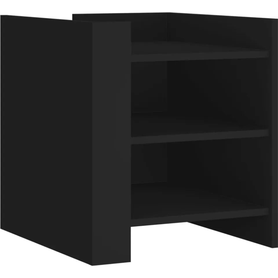 vidaXL Nachtkastje 45x50x50 cm bewerkt hout zwart, foto 3