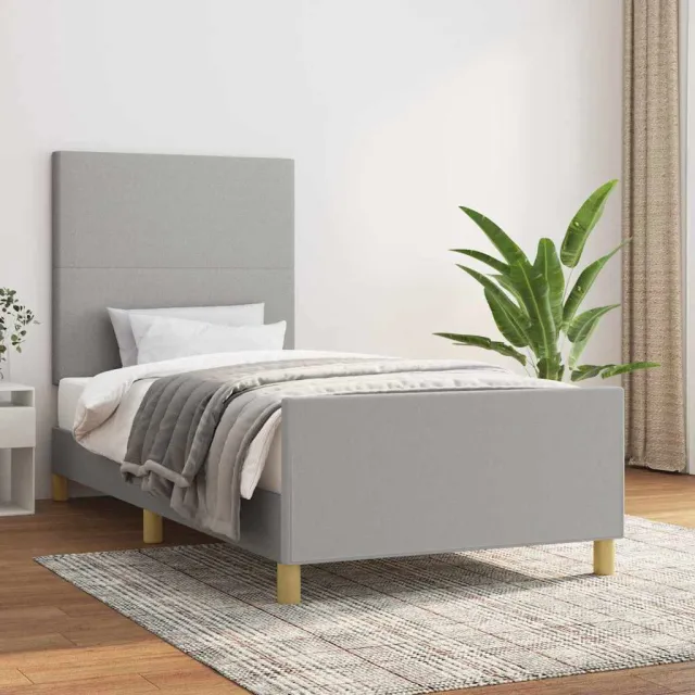vidaXL Bedframe zonder matras 80x200 cm stof lichtgrijs