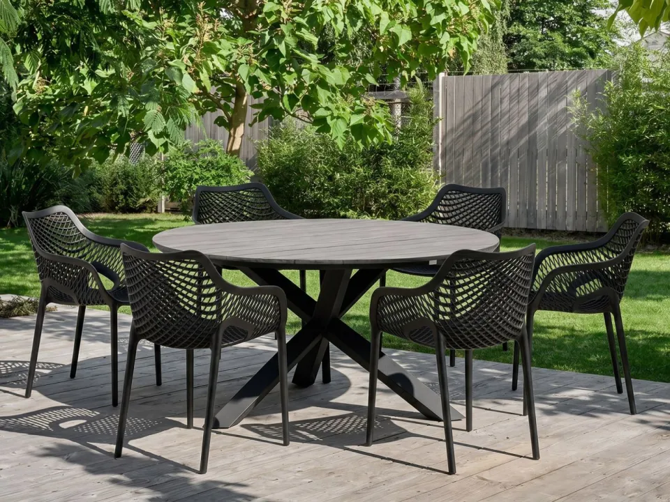 Forza Furniture Forza Ripi/Fidenza ø149cm dining tuinset 7-delig stapelbaar, foto 5