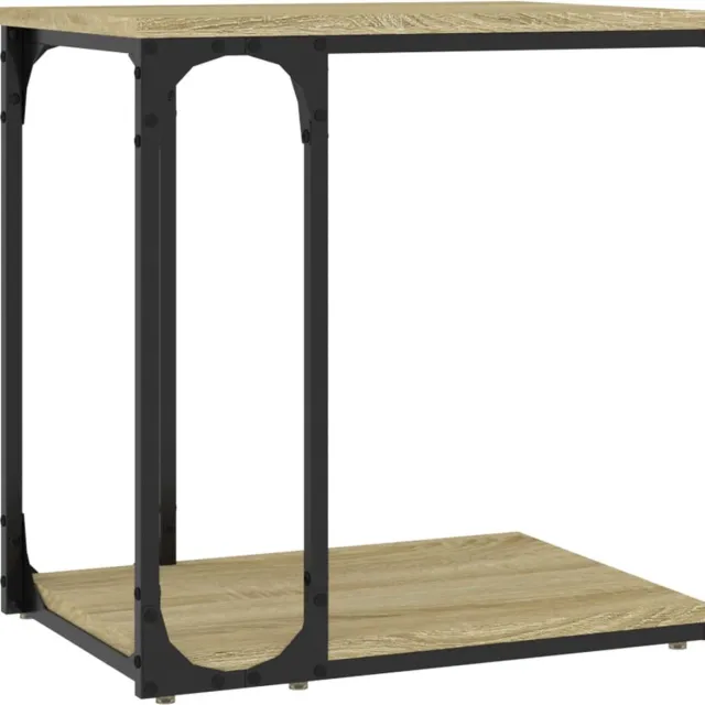 vidaXL Bijzettafel - 50x35x52 - cm - bewerkt - hout - sonoma - eikenkleurig sonoma eiken
