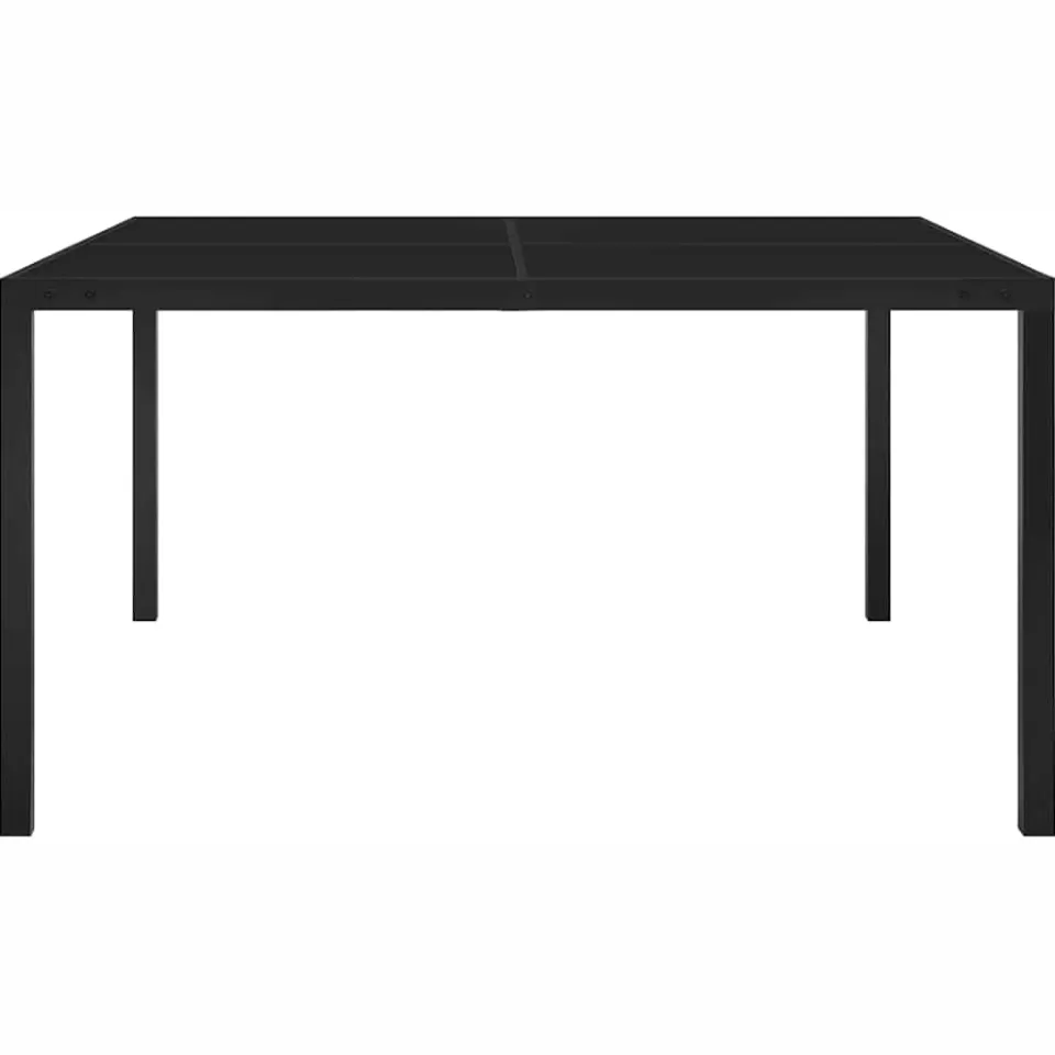 vidaXL Tuintafel 130x130x72 cm staal en glas zwart
