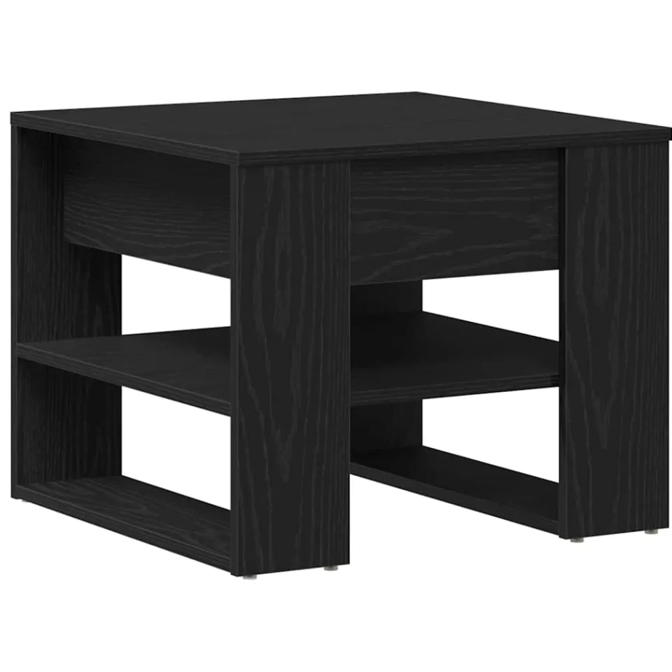 vidaXL Salontafel Zwart Eiken 55,5 x 55 x 45 cm Bewerkt hout, foto 3
