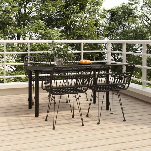vidaXL 5-delige Tuinset poly rattan zwart, foto 2