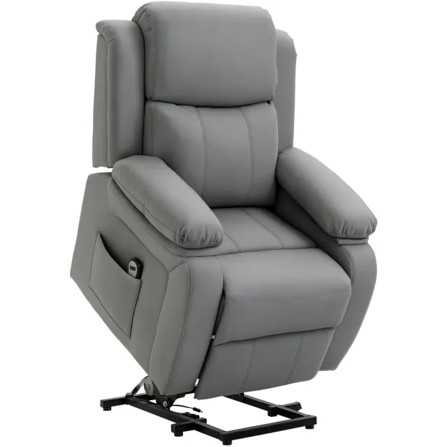 Homcom Sta-op-stoel Kunstleer, staal 90L x 76B x 105H cm Grijs