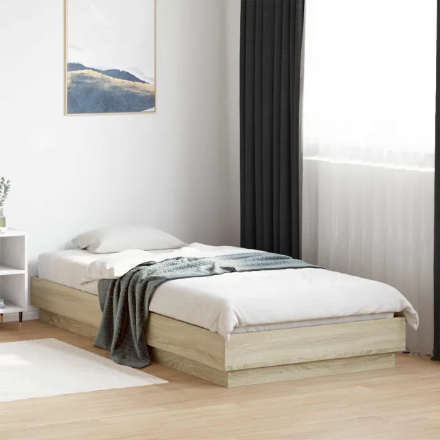 vidaXL Vloerbedframe Sonoma Eiken 80 x 200 cm Bewerkt hout Bruin