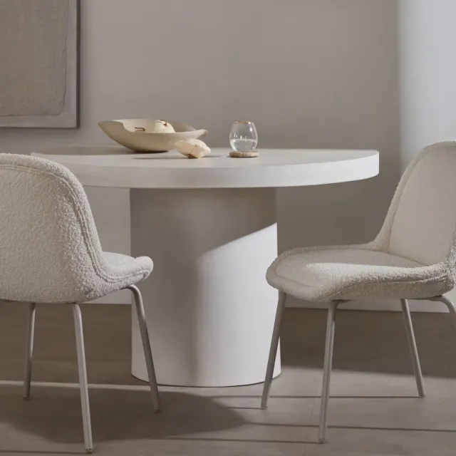 Kave Home Ronde Eettafel 'Aiguablava' Beton, 120cm, kleur Wit