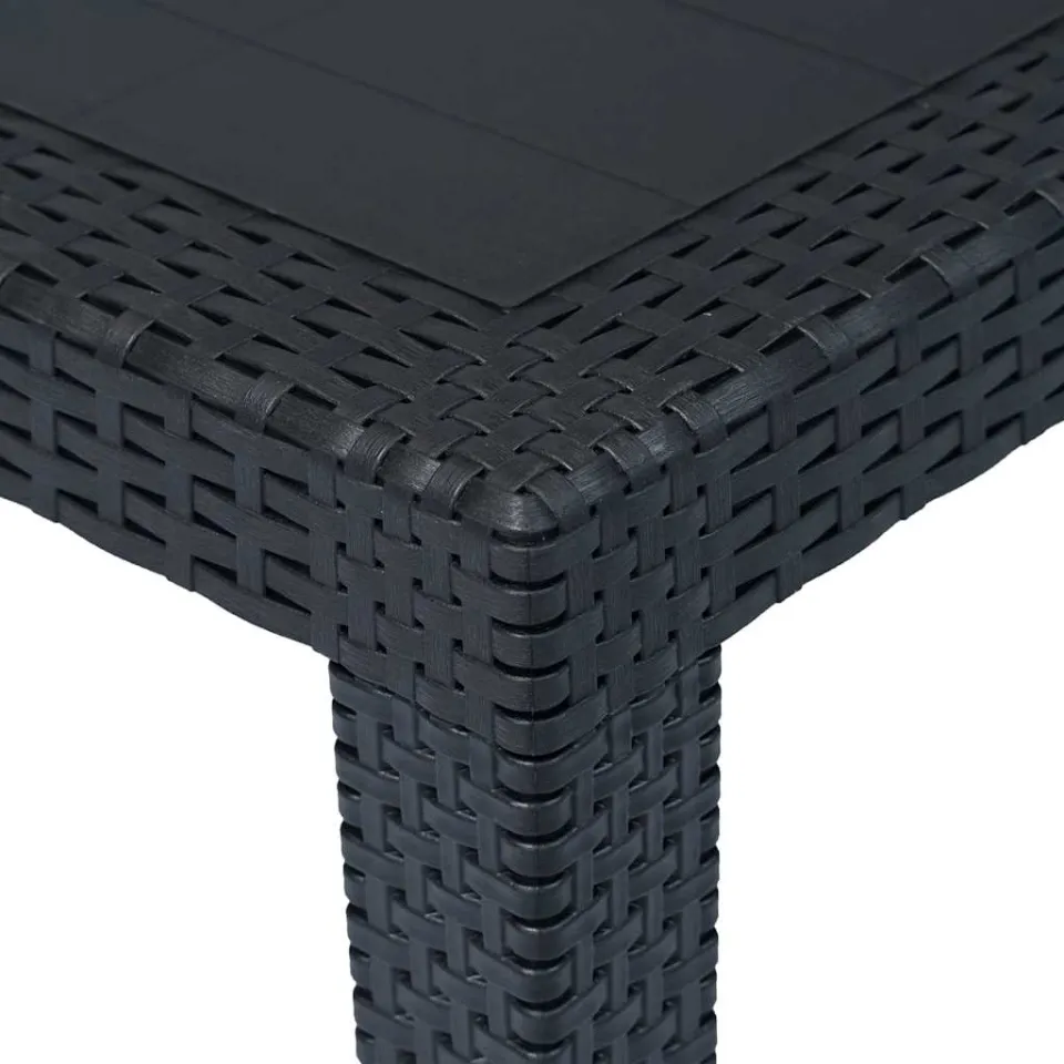 vidaXL Tuintafel 79x79x72 cm rattan-look kunststof antraciet, foto 3