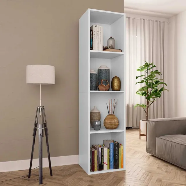 vidaXL Boekenkast/tv-meubel 36x30x143 cm bewerkt hout wit, foto 2
