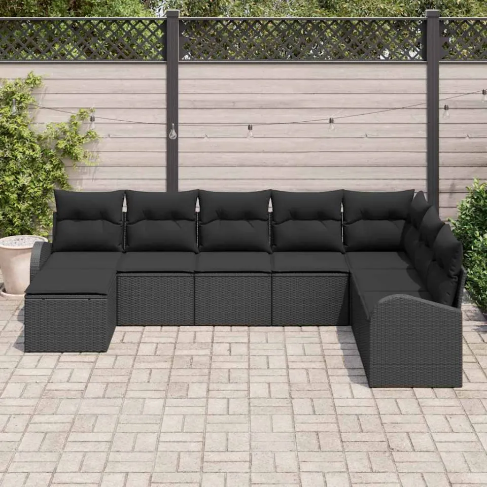 vidaXL Tuin Sofa Set 8 st Zwart [Synthetisch]: Poly Rattan, foto 3
