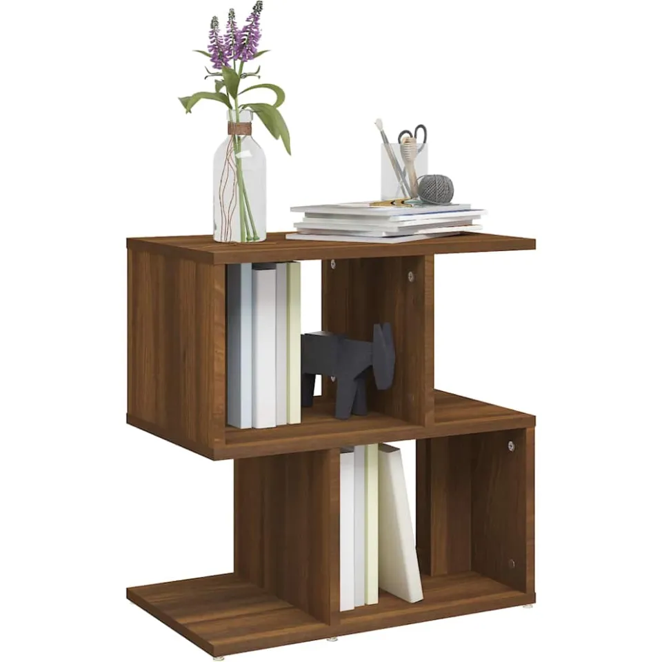 vidaXL Nachtkastje 50x30x51,5 cm bewerkt hout bruin eikenkleur