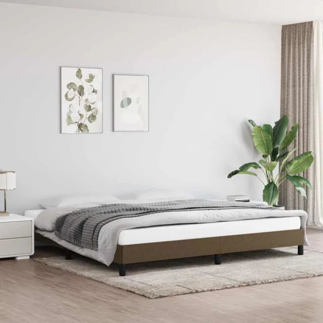 vidaXL Bedframe zonder matras stof donkerbruin 200x200 cm