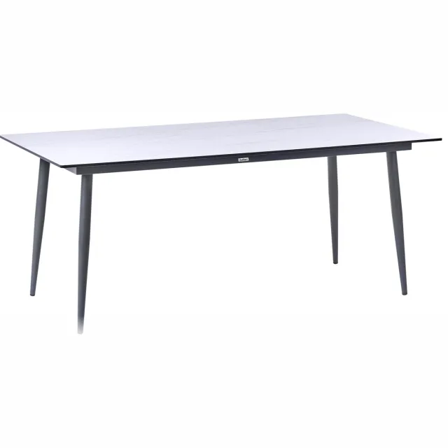 Beliani SOVARETO - Tuintafel - Donkergrijs - HPL/Aluminium