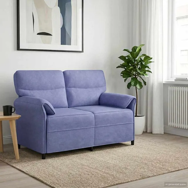 vidaXL 2-Zits Sofa 2-zits Jeans Blauw 138 x 83 x 95 cm Stof