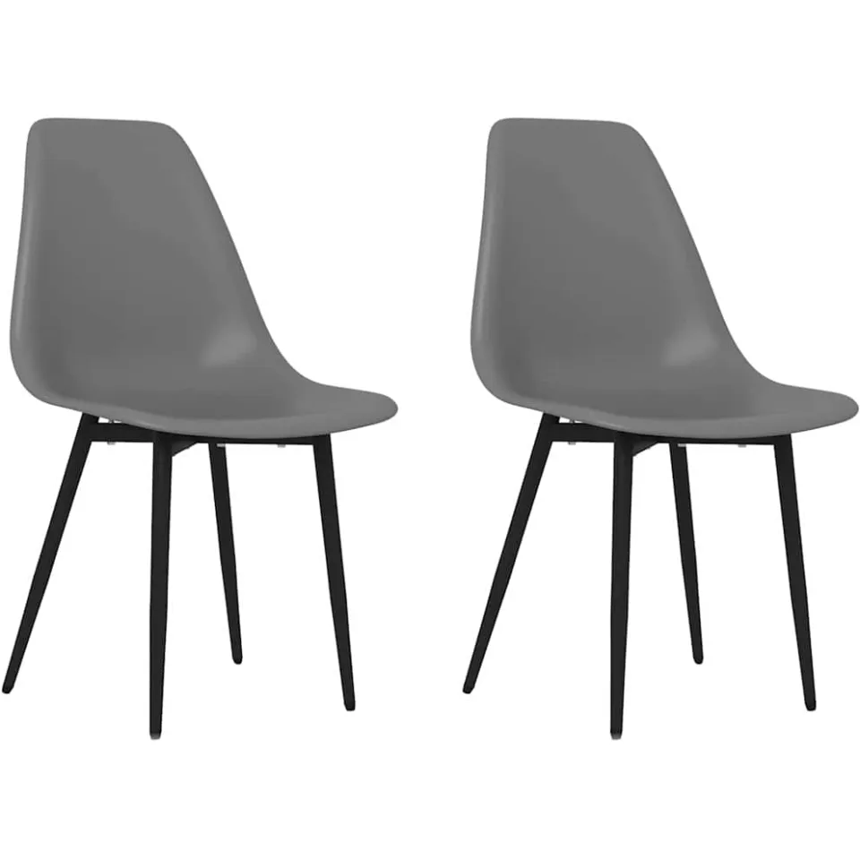 vidaXL Eetkamerstoelen 2 st PP grijs, foto 3