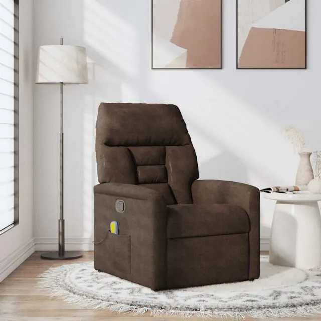 vidaXL Massagestoel - microvezelstof - bruin