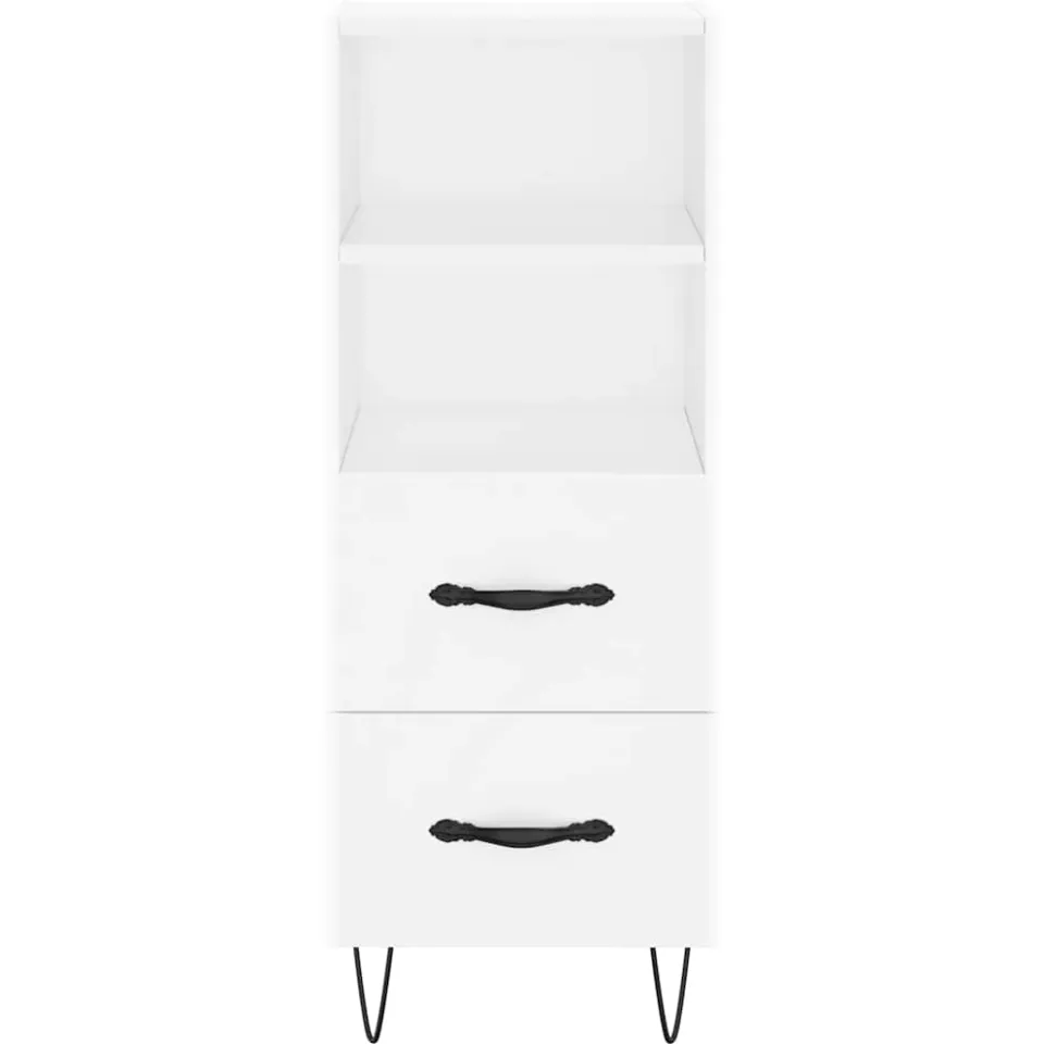 vidaXL Dressoir 34,5x34x90 cm bewerkt hout wit, foto 3