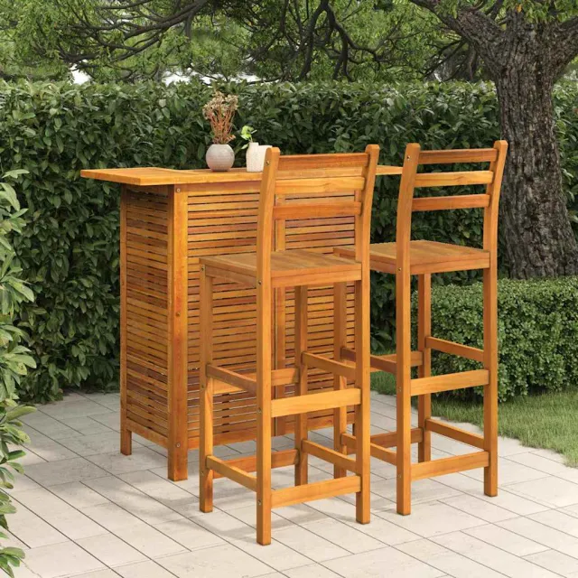 vidaXL 3-delige Tuinbarset massief acaciahout bruin, foto 2