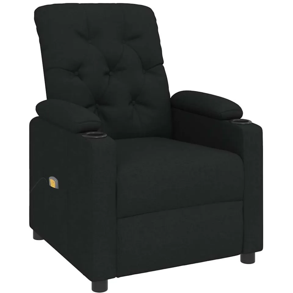 vidaXL Massagestoel stof zwart, foto 3