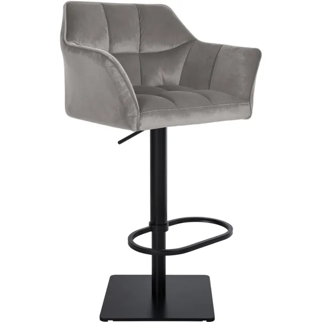 Luxe Comfort Torino 0302 barkruk - fluweel - grijs grijs zwart