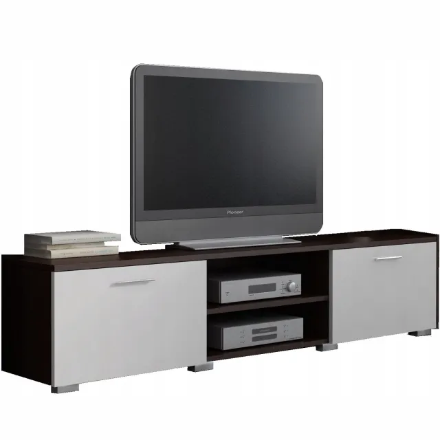 Per La Vita Roma - Tv-meubel - Wengé en witte fronten - 150 cm