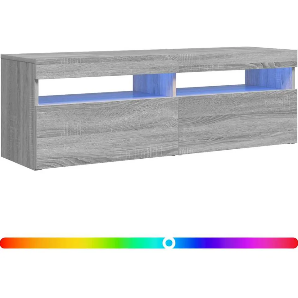 vidaXL Tv-meubel met LED-verlichting 120x35x40 cm grijs sonoma eiken