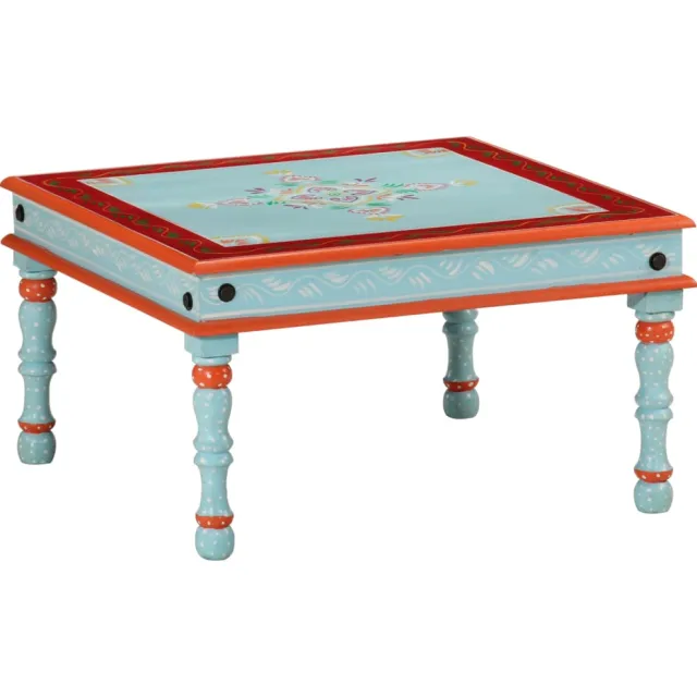 vidaXL Salontafel handbeschilderd massief mangohout blauw, foto 2