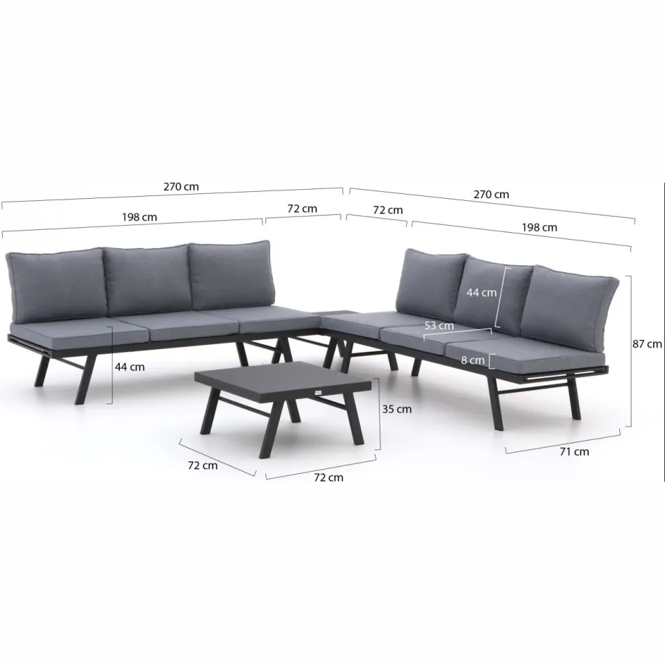 Forza Furniture Forza Vadena hoek loungeset 4-delig verstelbaar grijs, foto 2