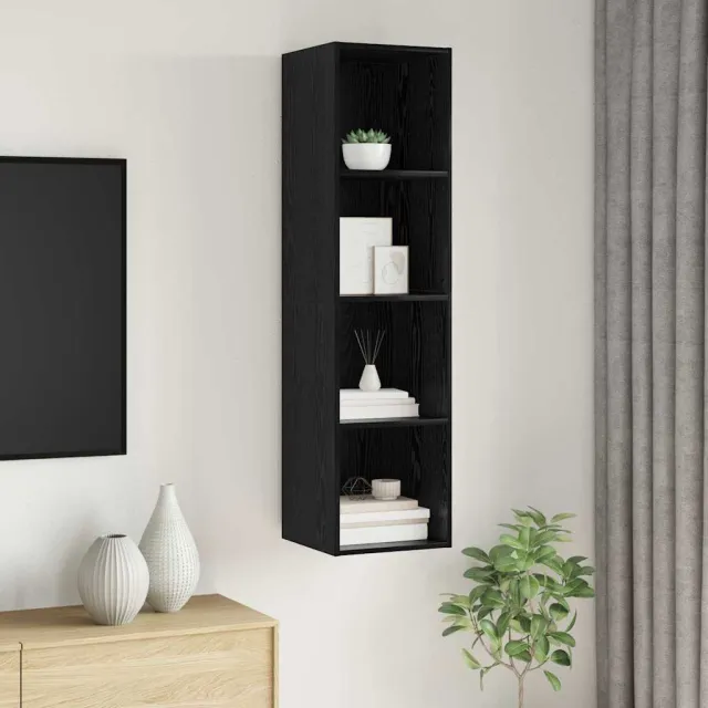 vidaXL Tv-meubelset 37 x 37 x 142,5 cm Zwart Eiken Bewerkt hout, foto 2