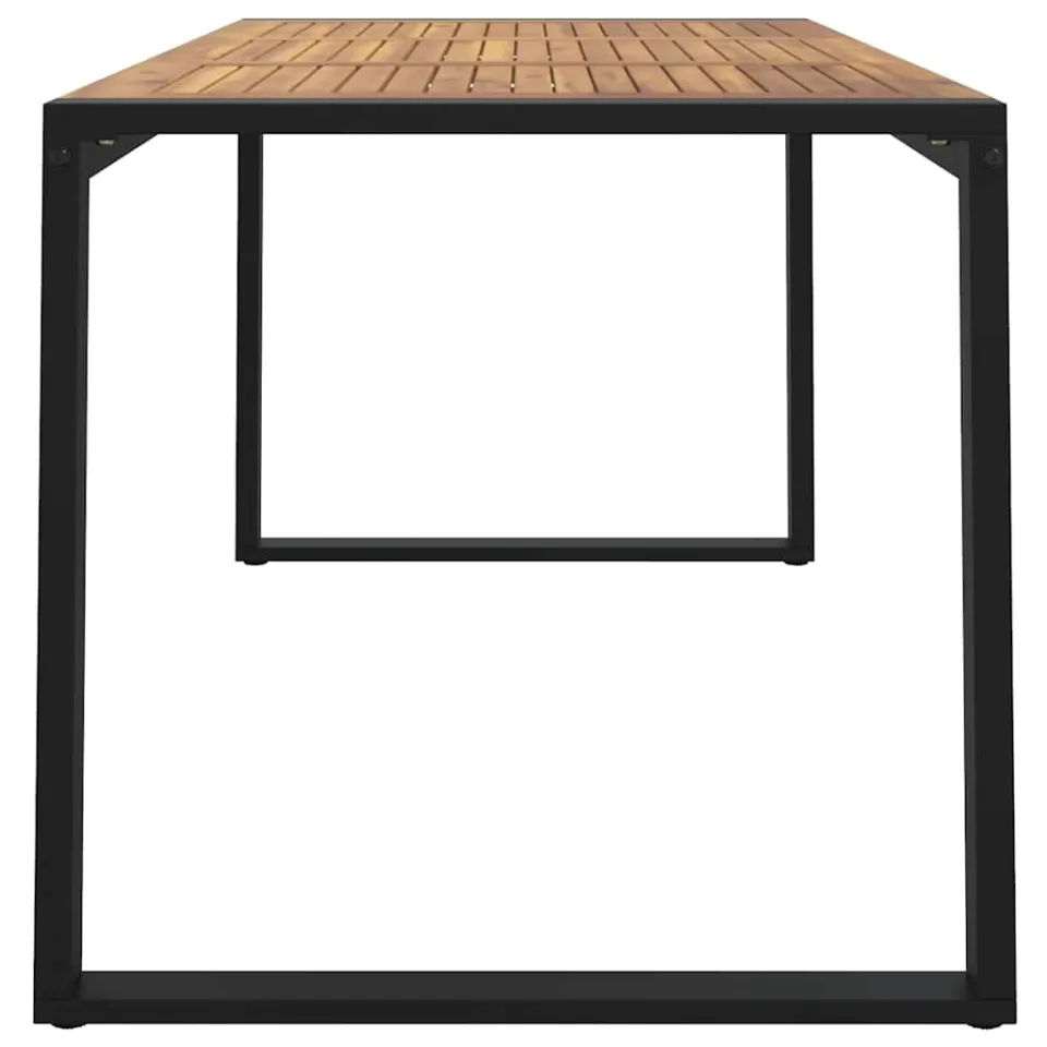 vidaXL Tuintafel met U-vormige poten 140x80x75 cm massief acaciahout bruin, foto 4