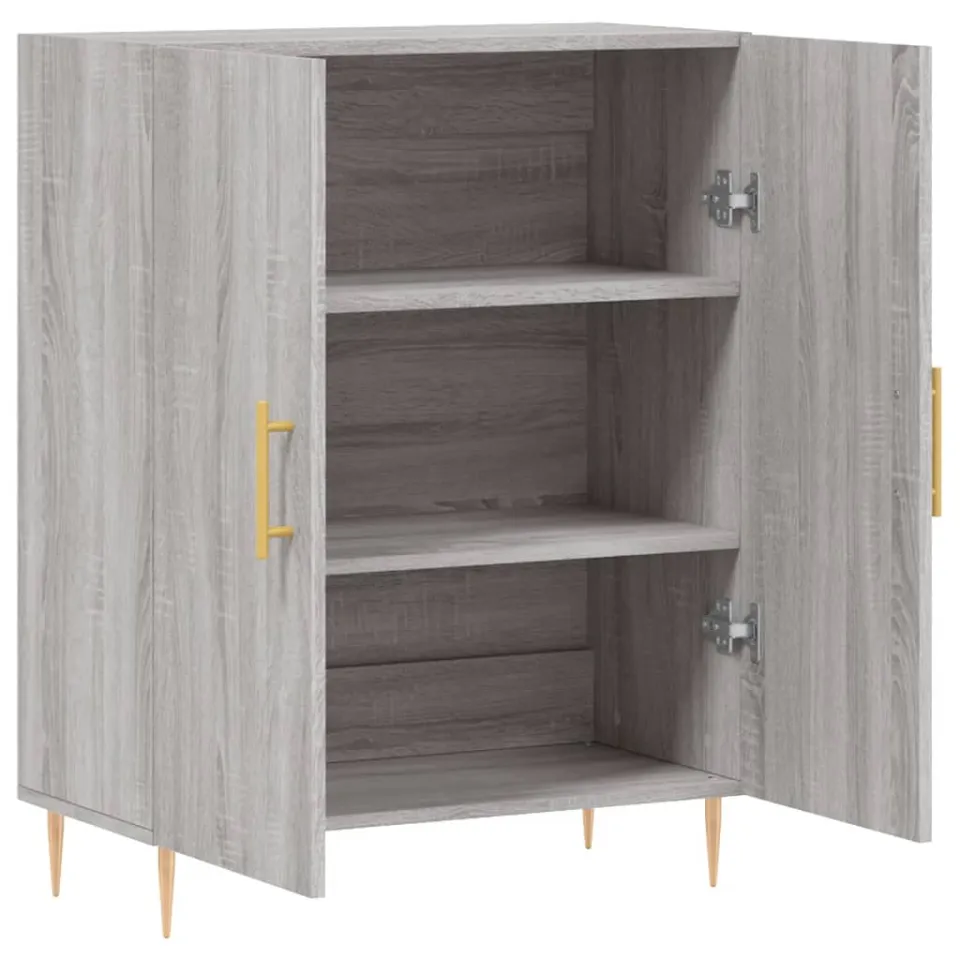 vidaXL Dressoir 69,5x34x90 cm bewerkt hout grijs sonoma eikenkleurig, foto 4