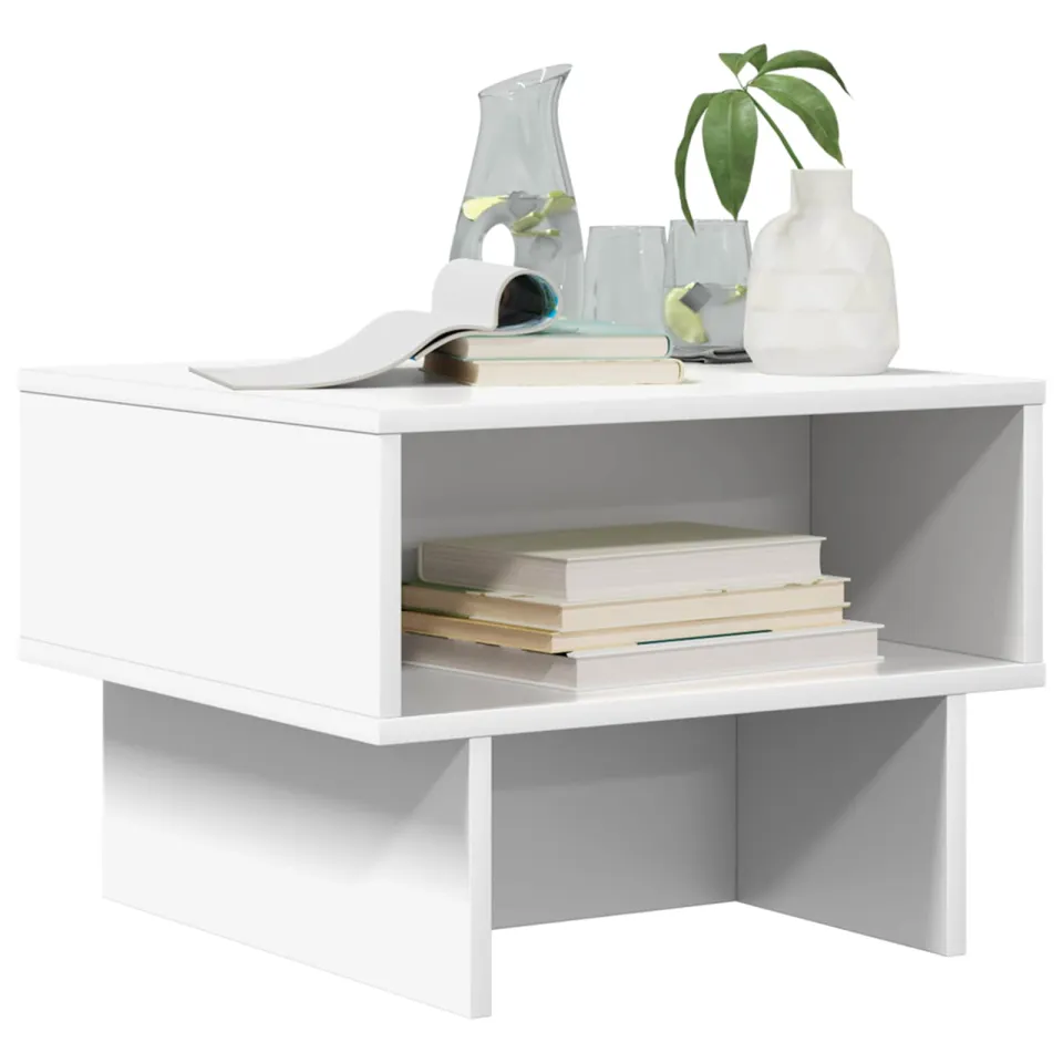 vidaXL Salontafel Wit 48 x 46 x 35 cm Bewerkt hout