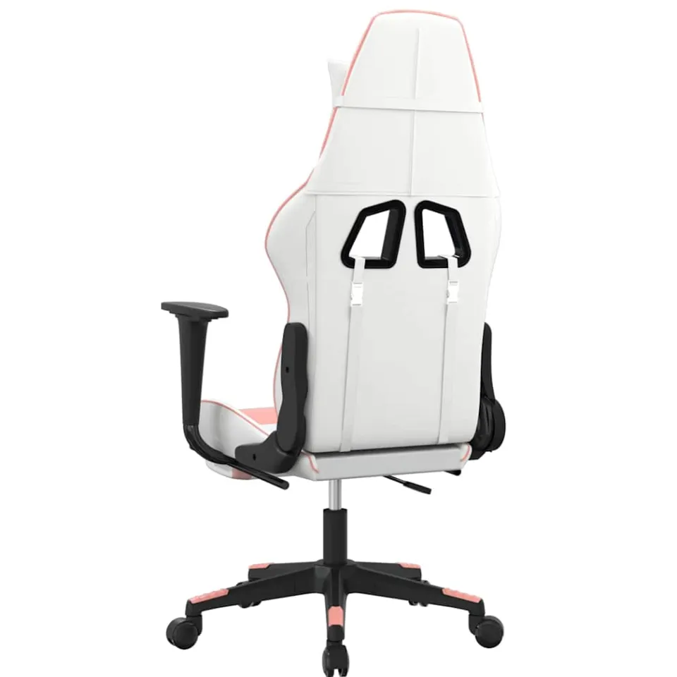vidaXL Gamestoel kunstleer wit en roze, foto 4