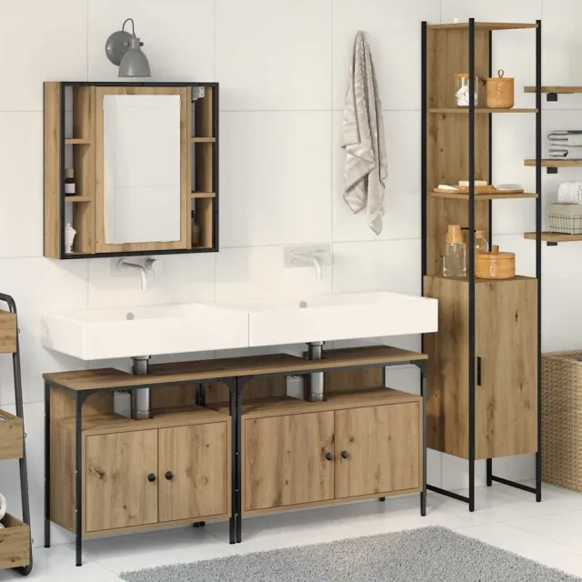 vidaXL Badkamermeubelset 4 st Artisan Eiken 33 x 33 x 185,5 cm Bruin