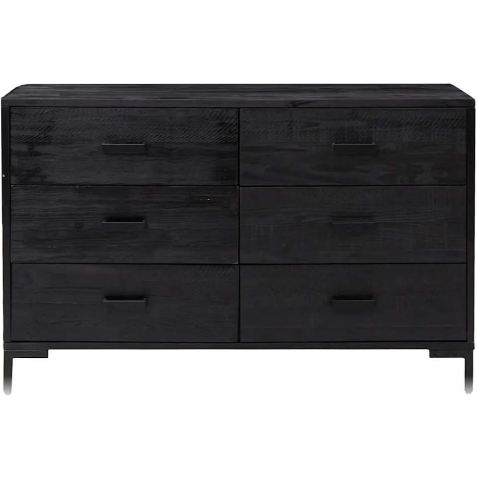 vidaXL Dressoir 110x35x70 cm massief grenenhout zwart