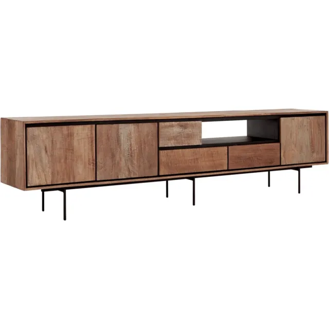 24Designs Metropole TV-Meubel XL - B235 X D40 X H60 Cm - Teakhout Bruin