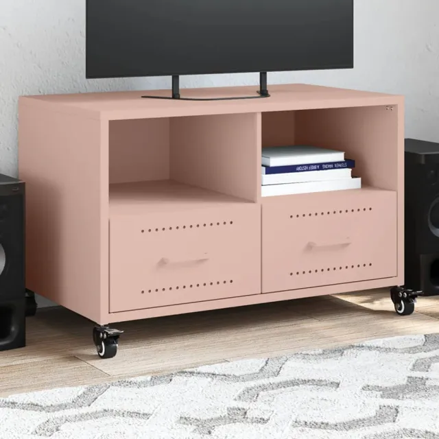 vidaXL Tv-meubel 68x39x43,5 cm staal roze, foto 2