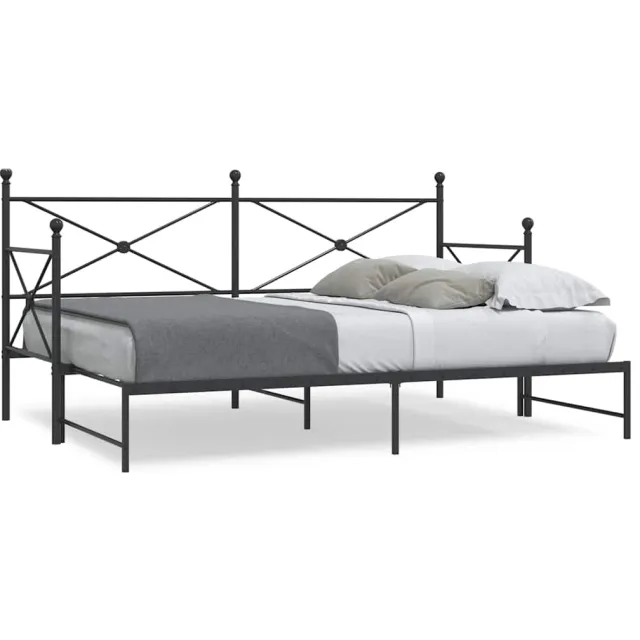vidaXL Slaapbank met onderschuifbed zonder matras 75x190cm staal zwart