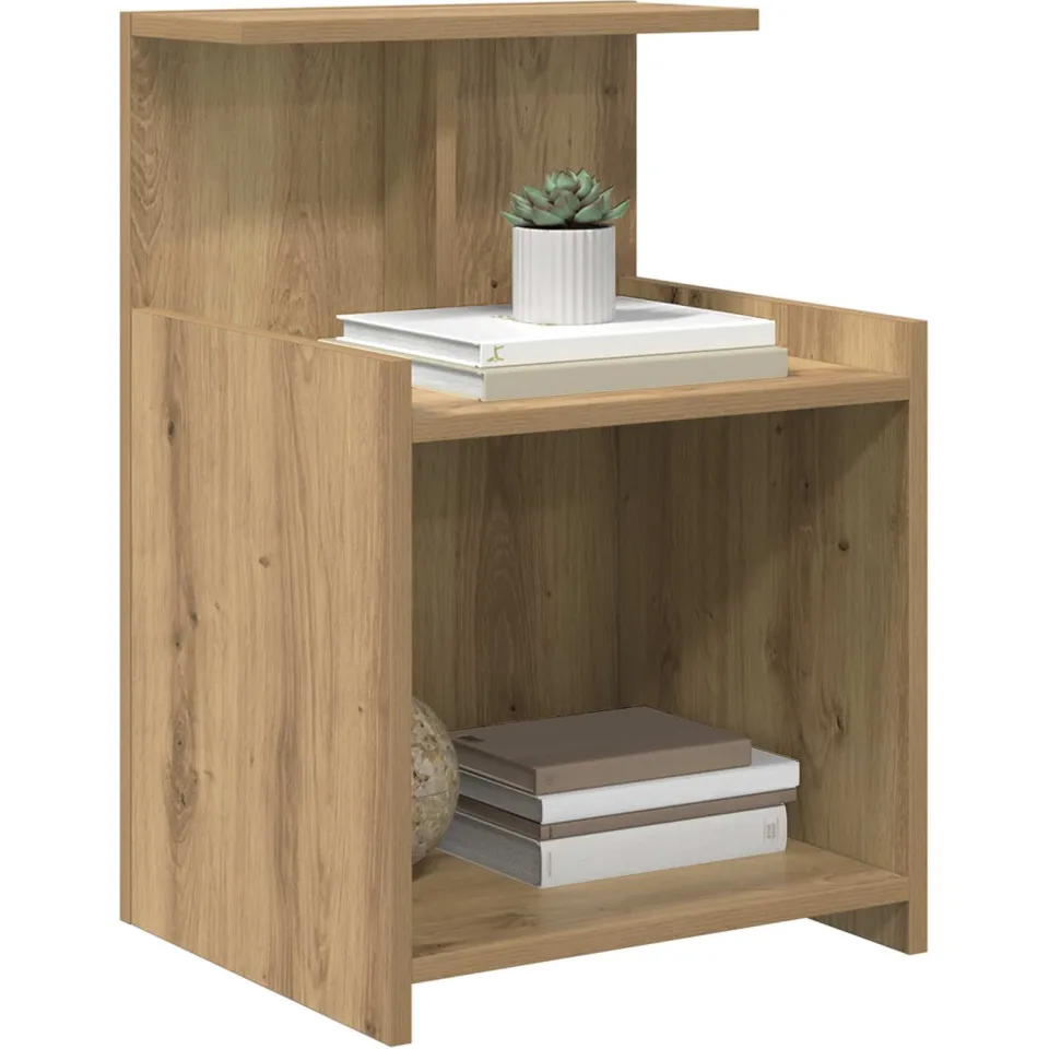 vidaXL Nachtkastje Artisan Eiken 40 x 35 x 60 cm Bewerkt hout Bruin