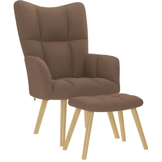 vidaXL Relaxstoel met voetenbank stof bruin