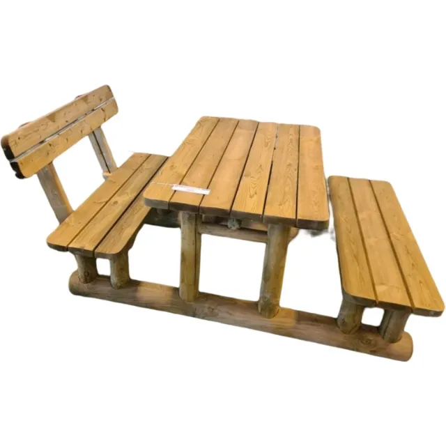 Rockwood® Bostafel 1.20m Inclusief montage op locatie met 2 rugleuningen Naturel