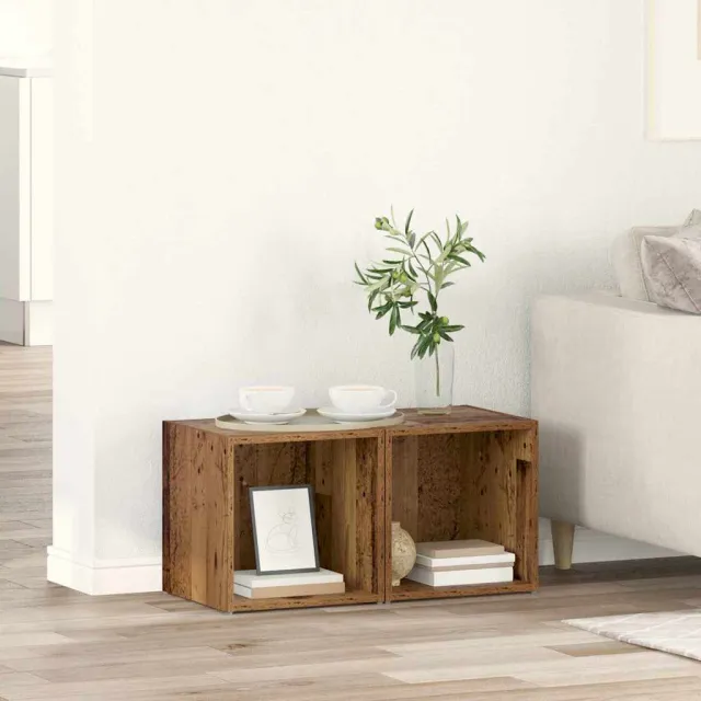 vidaXL Tv-meubelset 2 st Oud Hout Bewerkt hout bruin, foto 2
