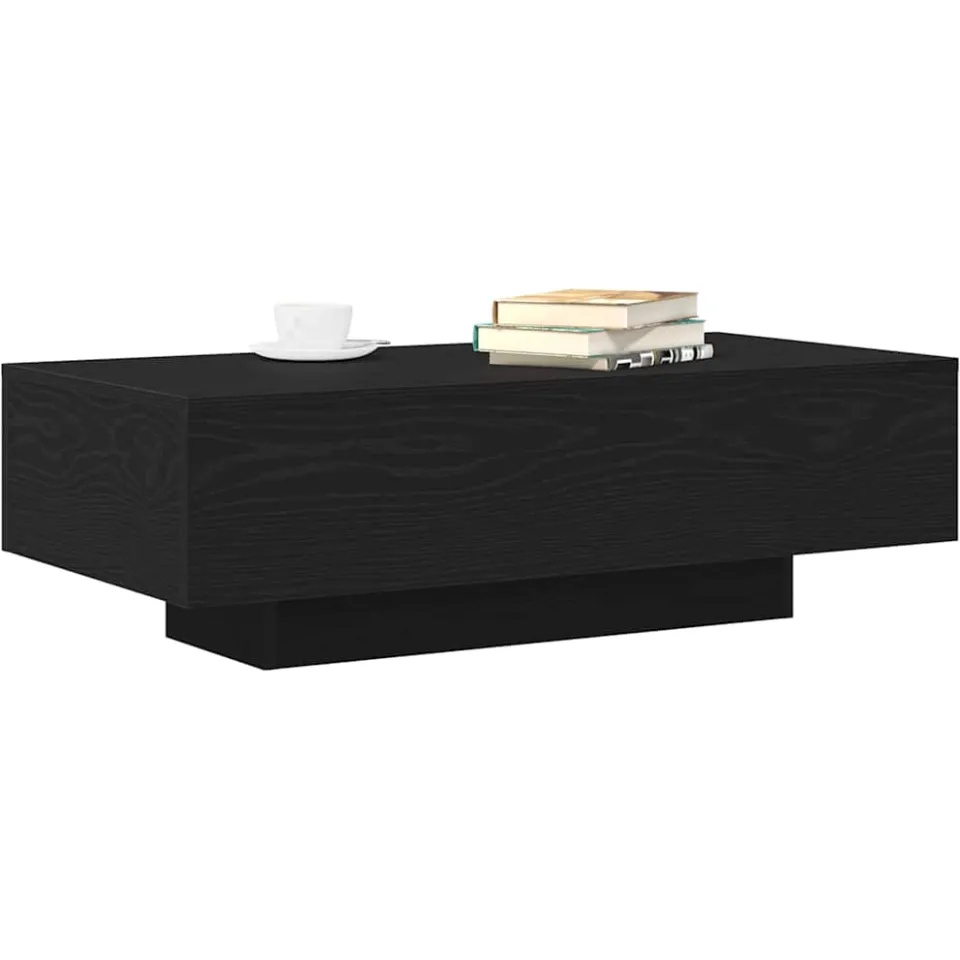 vidaXL Salontafel Zwart Eiken 100 x 49,5 x 31 cm Bewerkt hout