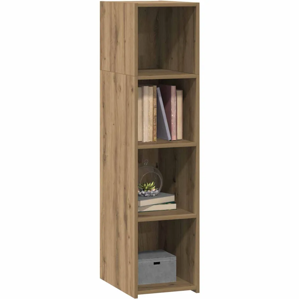 vidaXL Hoge kast Artisanaal eiken 30 x 41 x 124 cm Bewerkt hout Bruin