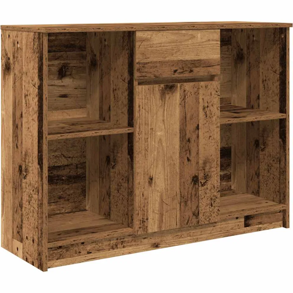 vidaXL Dressoir met lade 101x35x76 cm spaanplaat oud hout Bruin