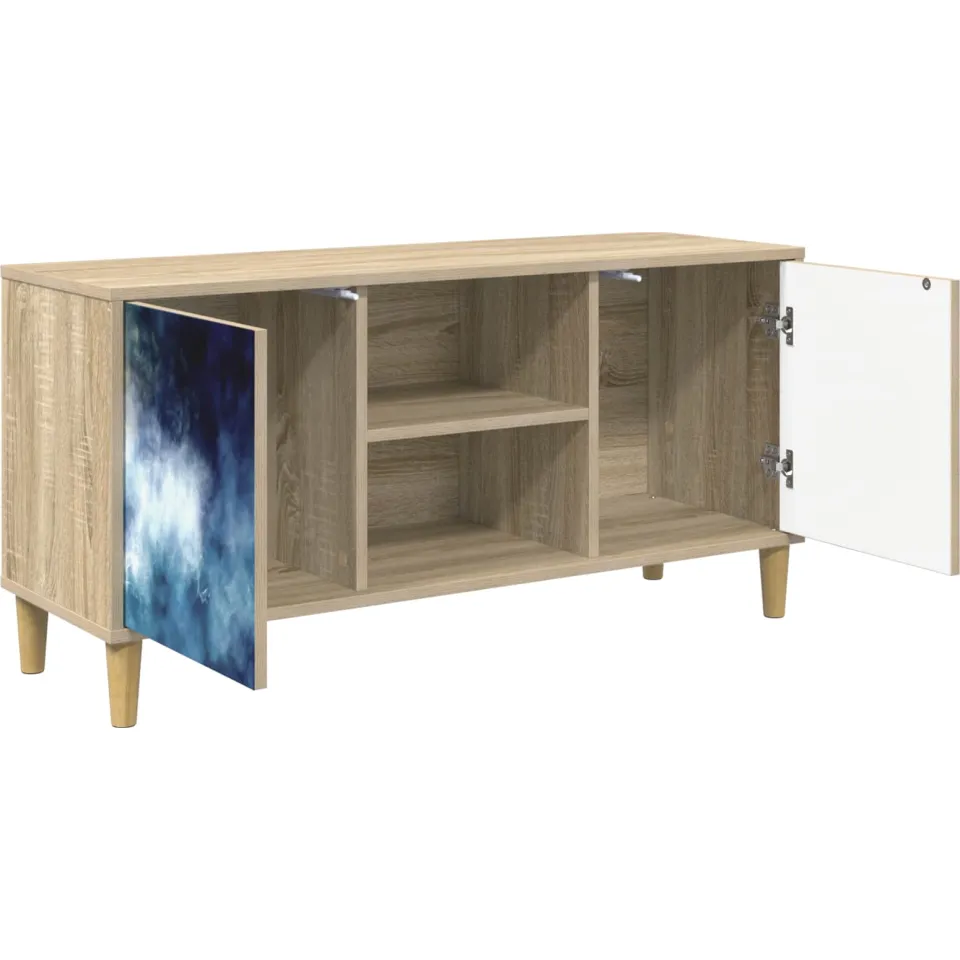 vidaXL Tv-meubel RAALTE 102 x 33 x 50 cm Sonoma Bewerkt hout bruin, foto 3