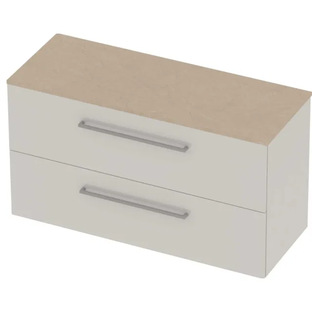 Basic-Line Deck 46 Badmeubelset Voor Grepen 120x46x66 cm D46SSDHW120 Ice White Sand Stone Beige