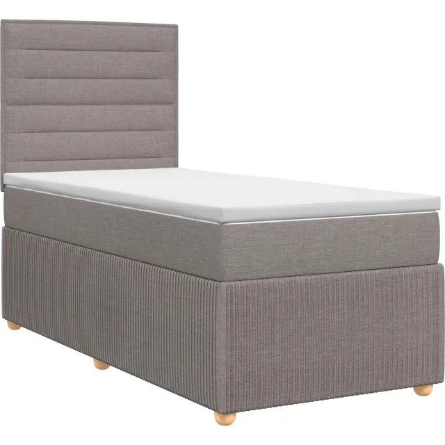 vidaXL Boxspringbed met matras met hoofdeinde Taupe 100 x 200 cm Stof