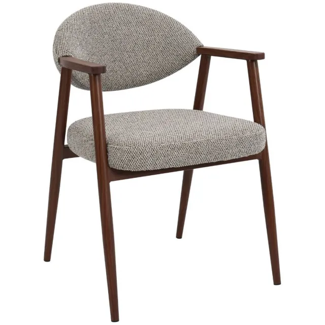 Giga Meubel eetkamerstoel Karup taupe taupe/walnoot