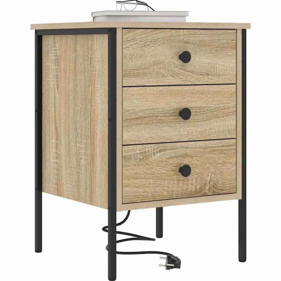 vidaXL Nachtkastje 2 st Sonoma Eiken 42 x 41 x 61 cm Bewerkt hout Bruin