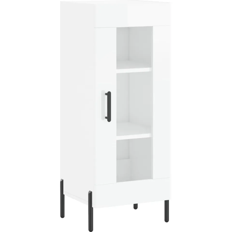 vidaXL Dressoir 34,5x34x90 cm bewerkt hout hoogglans wit, foto 3